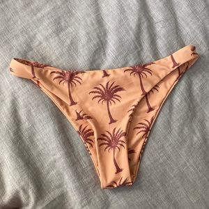 orange medium bikini bottoms with brown palm trees NWOT